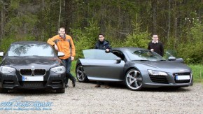 Robert mit BMW M135i xDrive und Uwe mit Audi R8