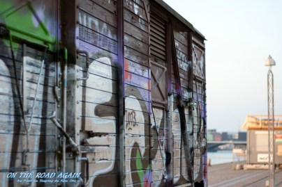 Grafitti am Eisenbahnwagen in Kopenhagen