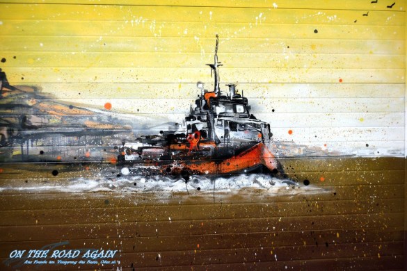 Grafiti Schiff auf Garagentour in Lissabon
