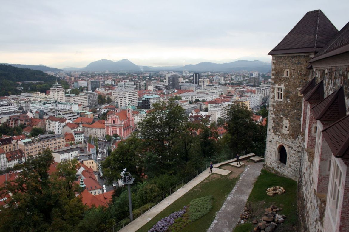 Aussicht von der Burg von Ljubljana