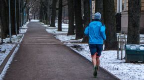 Joggen im Winter Riga