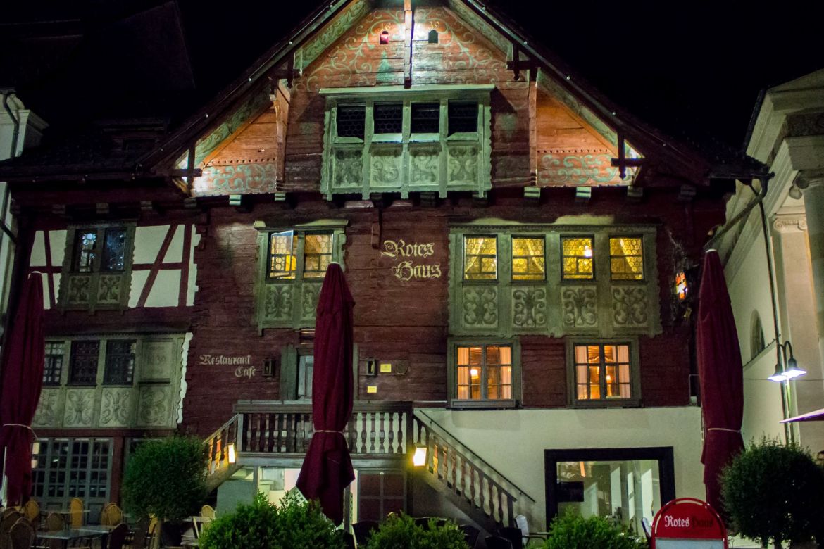 Rotes Haus, Dornbirn bei Nacht