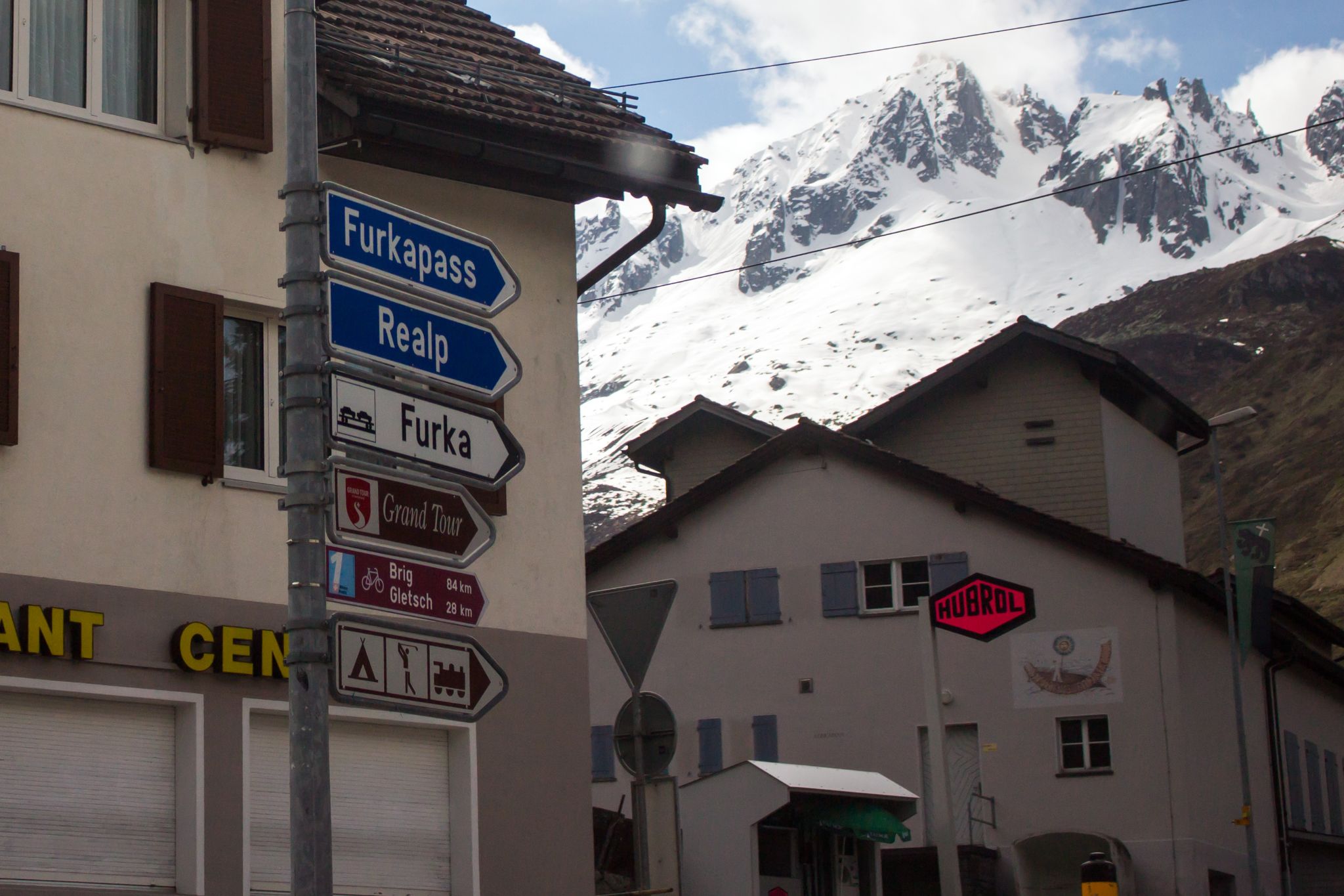 Straßenschild Realp