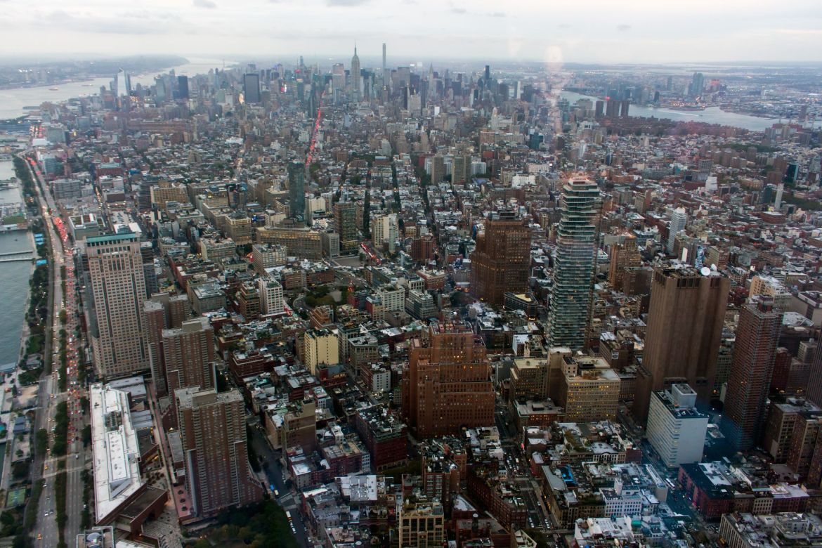 Panoramic View from the One World Observatory, WTC New York City, USA