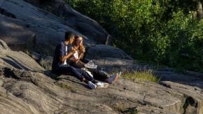 Couple Chilling in Central Park New York City