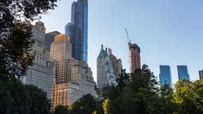 Skyline behind Central Park New York City