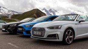 Mercedes Benz S63 AMG, Ford Focus RS und Audi S5 Cabrio am Großglockner