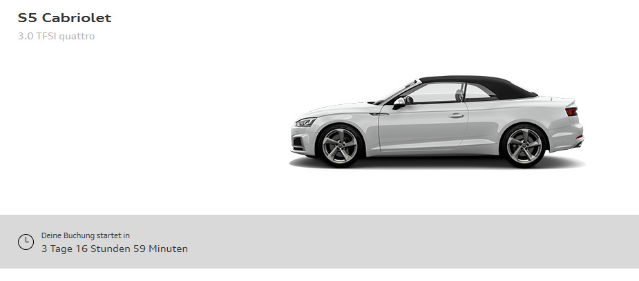 Reservierung Audi S5 Cabrio bei Audi On Demand