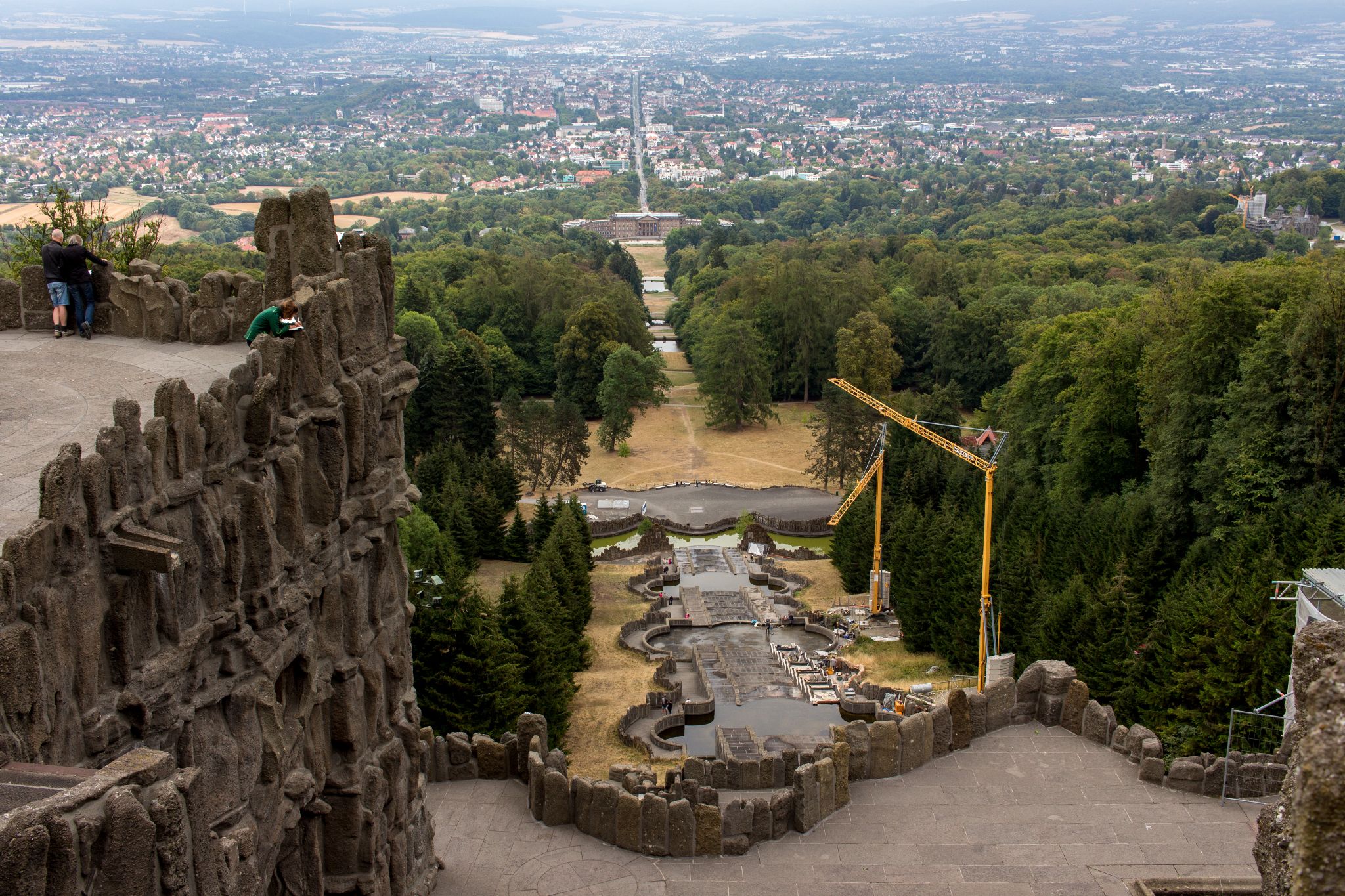 Kaskaden mit Bauabreiten, Bergpark Wilhelmshöhe