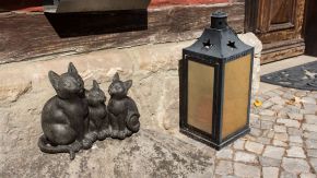 Katzenstatue in Quedlinburg, Harz