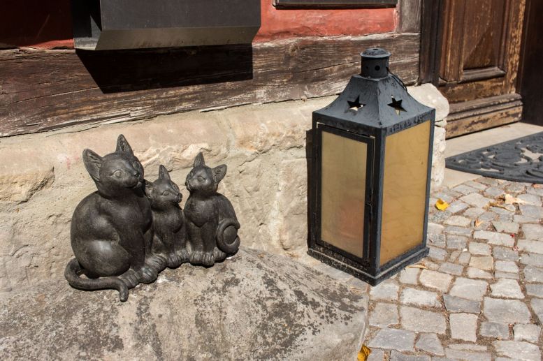 Katzenstatue in Quedlinburg, Harz