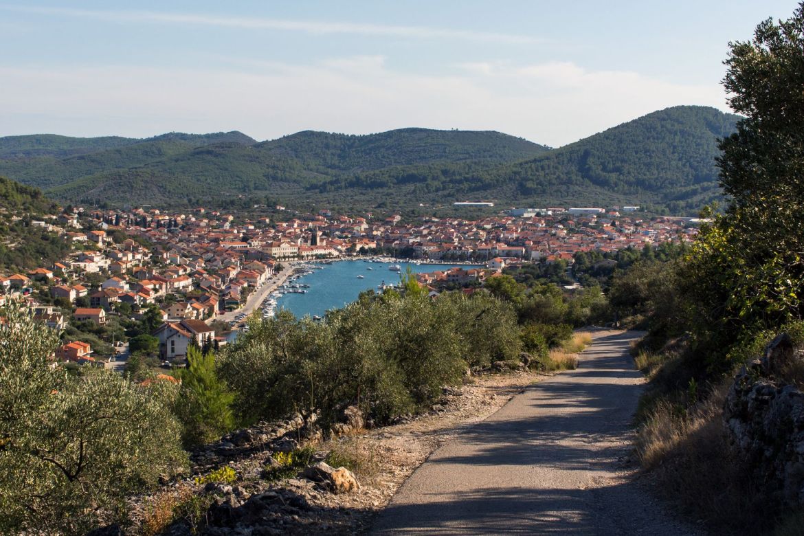 Bucht von Vela Luka, Korcula, Kroatien