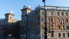 Halberverfallene Häuser am Kodaly Körönd, Budapest, Ungarn