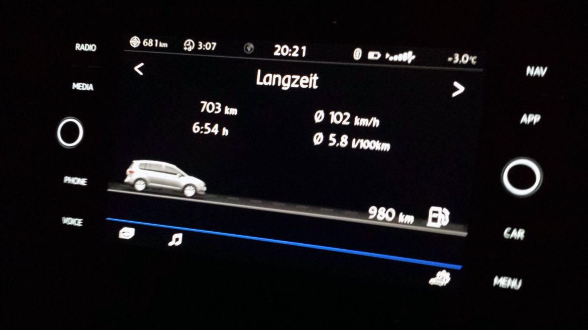 Verbrauch VW Touran 2.0 TDI Langstrecke