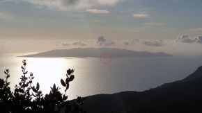 Insel Giglio von Monte Argentario ausgesehen, Liegeplatz Costa Concordia