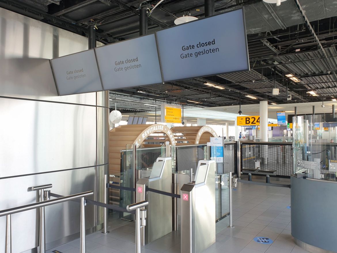 Gate closed am Amsterdam Schiphol International Airport