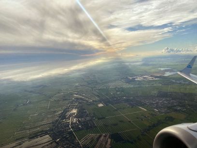 Kanäle in den Niederlanden vom Flugzeug aus gesehen