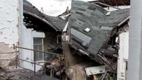 Eingestürztes Dach des Hotel Fürstenhof, Eisenach