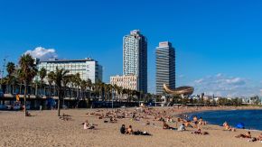 Strand von La Barcelonetta, Barcelona, Spanien
