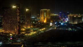 Blick aus dem Hilton at Resorts World auf den Strip, Las Vegas
