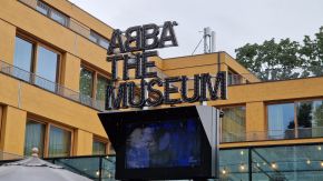 ABBA The Museum Eingang in Stockholm, Schweden