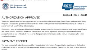 ESTA Approved Confirmation