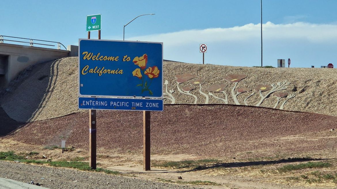 Welcome to California Schild an der Interstate 8