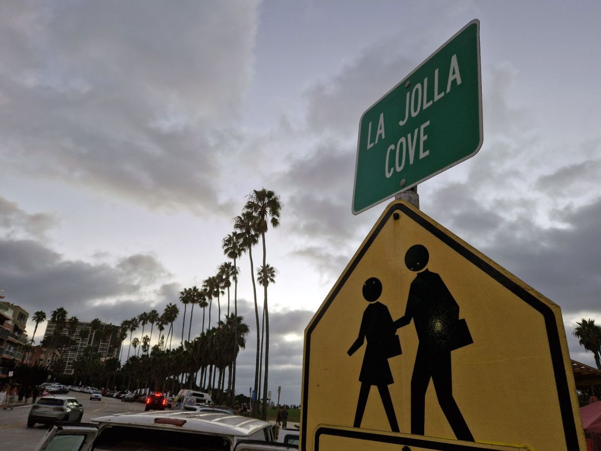 Schild La Jolla Cove, nahe San Diego, Kalifornien