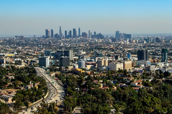 Skyline von Los Angeles vom Mulholland Drive aus