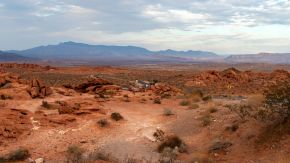 Blick auf Nevada vom Eingang des Valley of Fire State Park