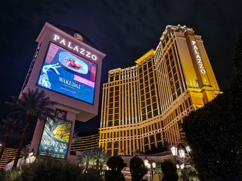 Palazzo Hotel am Las Vegas Strip bei Nacht