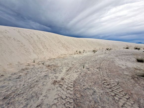 ATV Spuren im Sand von White Sands, New Mexico