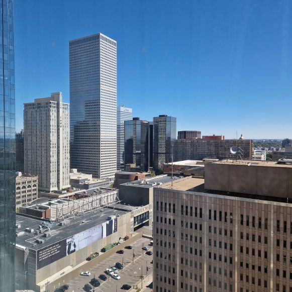 Ausblick auf Denver Business District vom Hyatt Regency aus