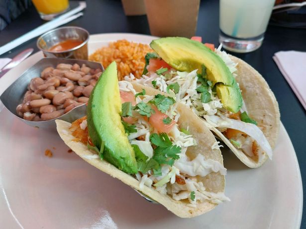 Avocado Tacos im Plaza Café, Santa Fe
