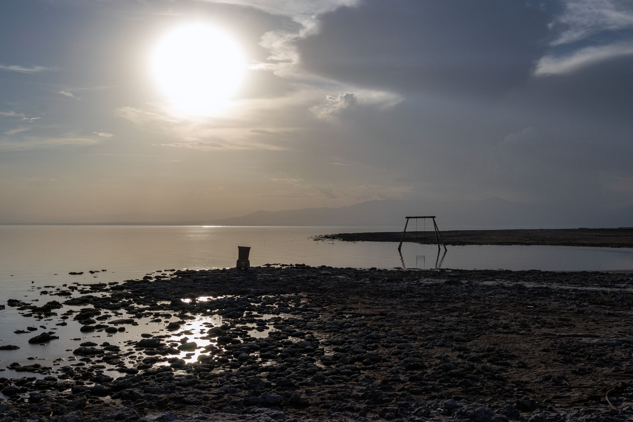 Schaukel im Salton Sea am Bombay Beach, Kalifornien