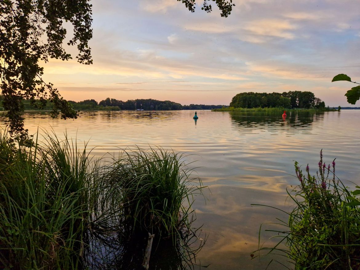 Sonnenuntergang am Schwielochsee, Brandenburg