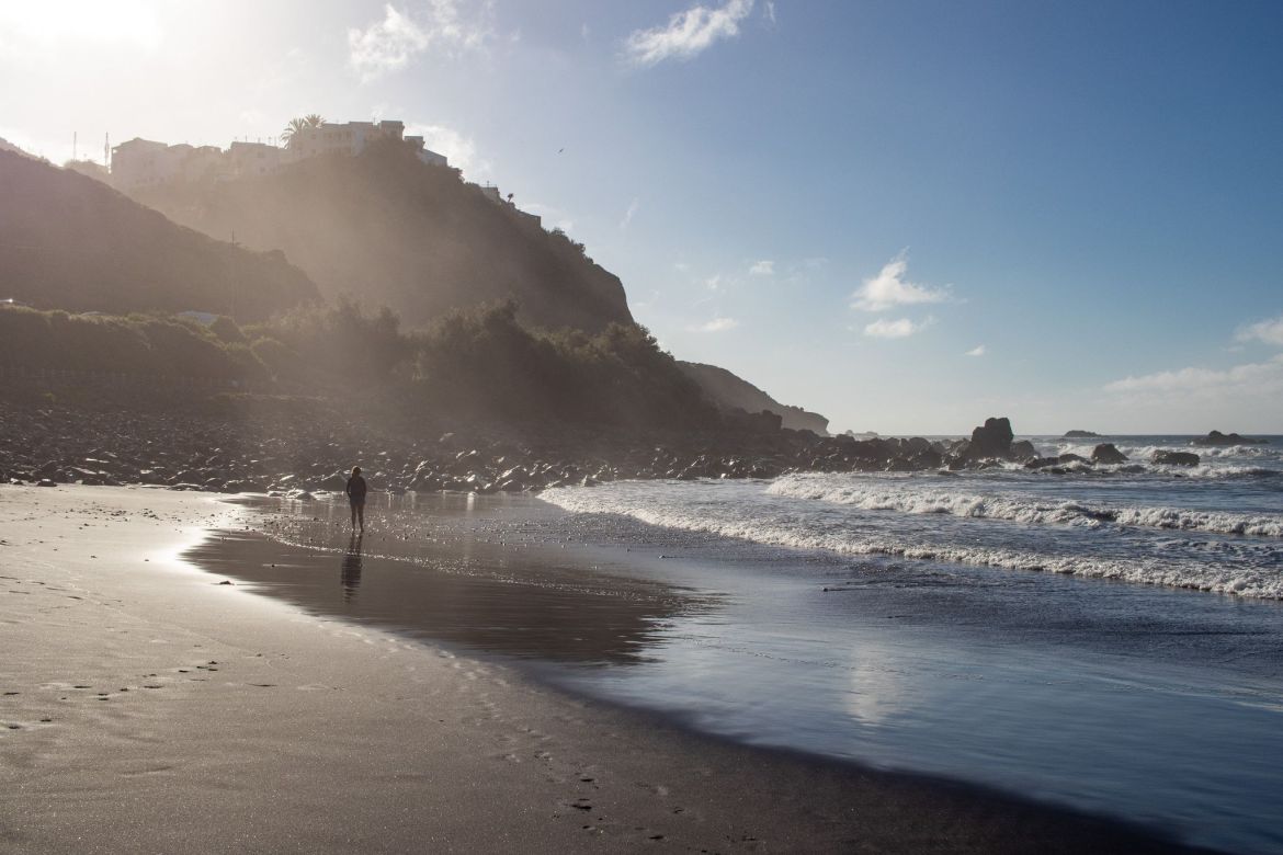 Playa de Benijo bei Sonnenuntergang