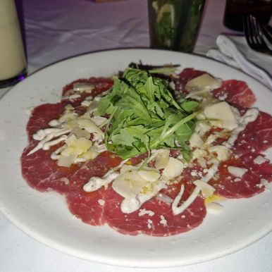 Trüffel-Carpaccio im Café del Mar, Maspalomas, Gran Canaria Trüffel-Carpaccio im Café del Mar, Maspalomas, Gran Canaria