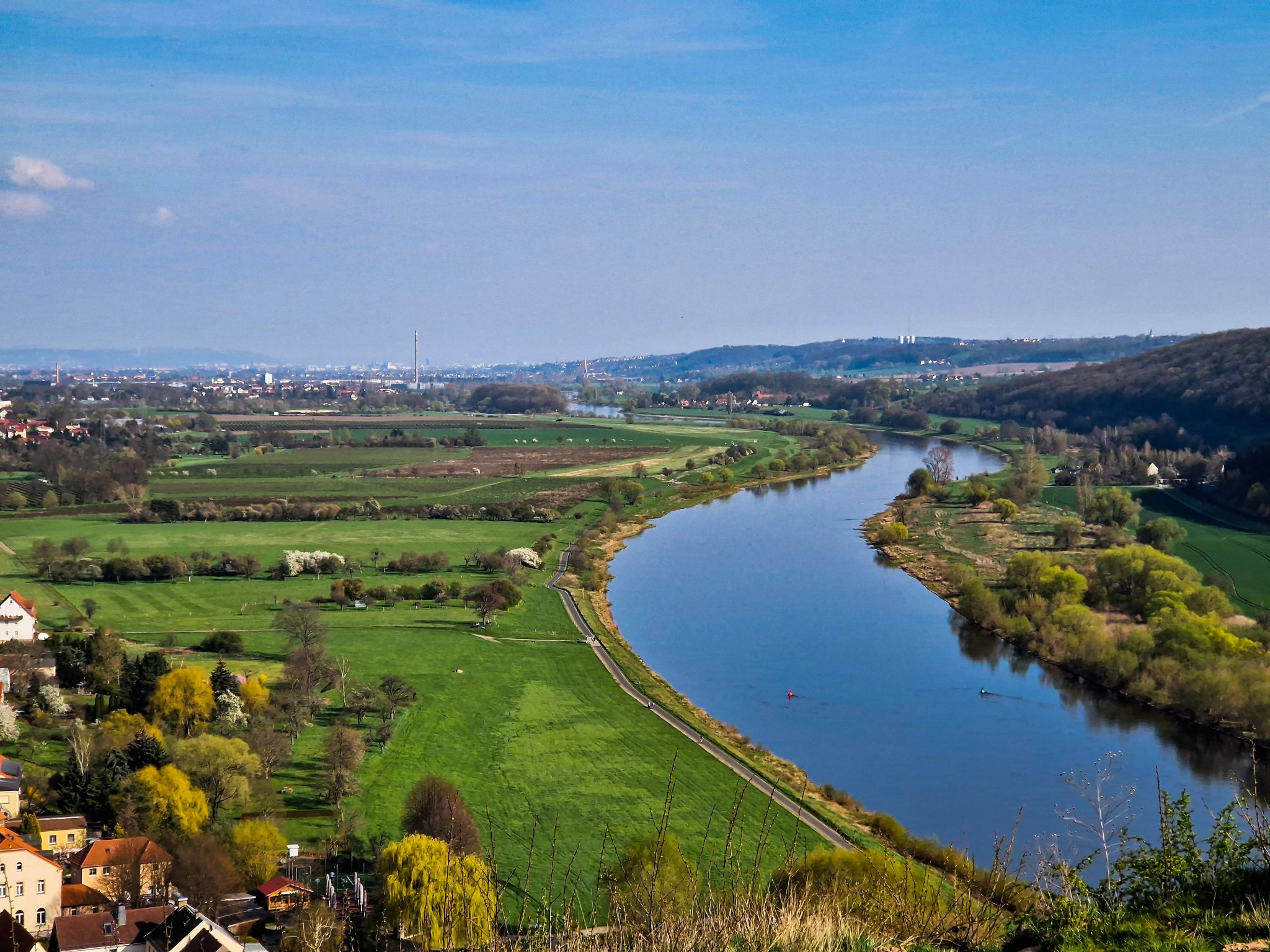 Blick von der Bosel ins Elbtal, Meißen, Sachsen
