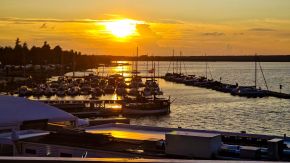 Sonnenuntergang über dem Geierswalder See