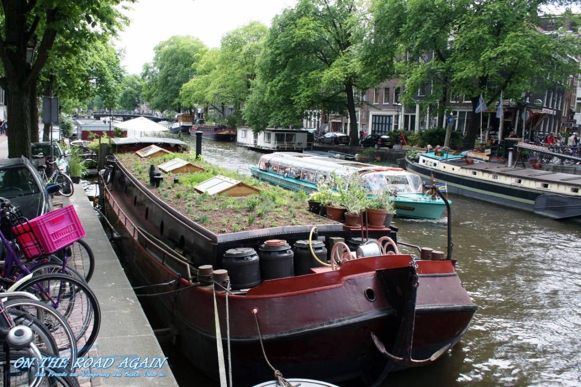 Amsterdam begrüntes Hausboot
