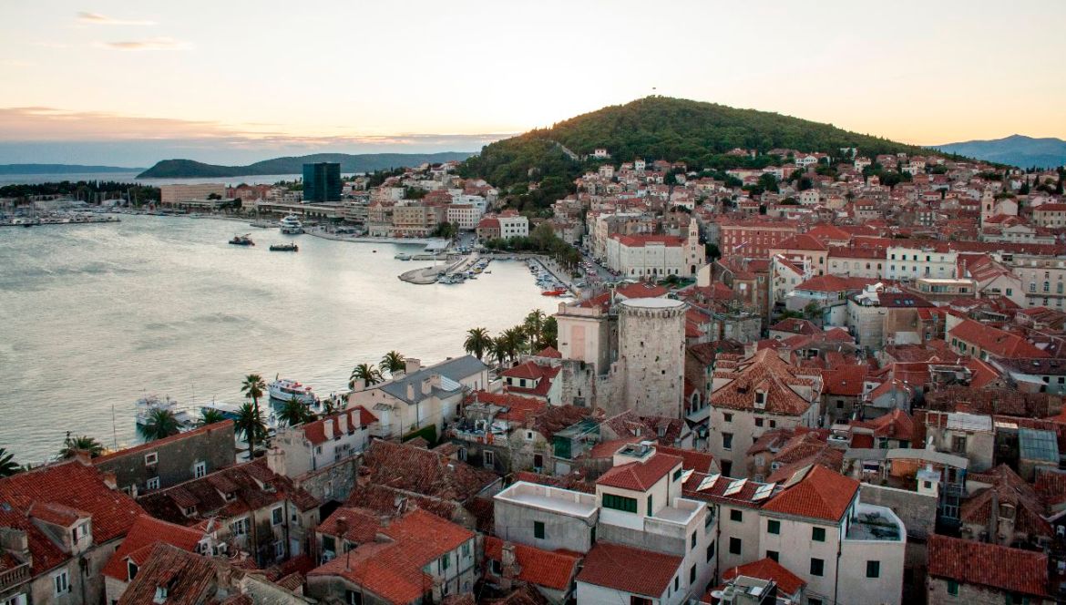 Ausblick auf die Altstadt von Split vom Glockenturm