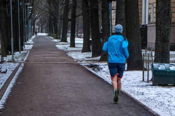 Joggen im Winter Riga