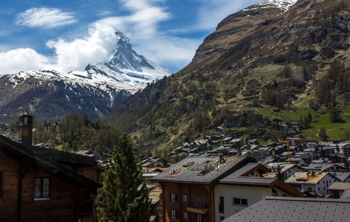 Zermatt mit Matterhorn im Hintergrund