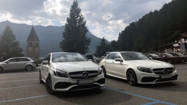 Mercedes-Benz A45 AMG und C63S am Reschensee