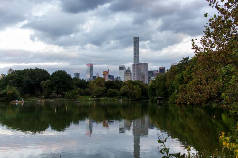 Skyline Reflection in Lake of Central Park New York City