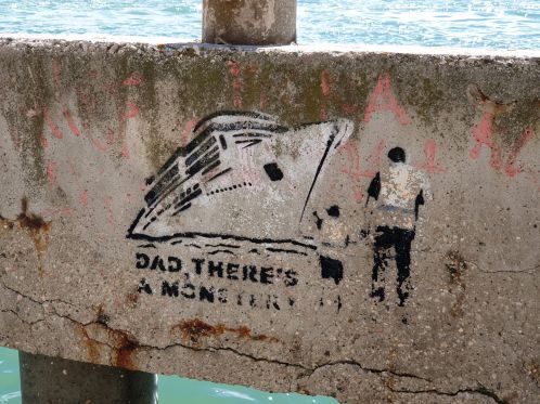 Dad there is a monster Graffito in Venedig
