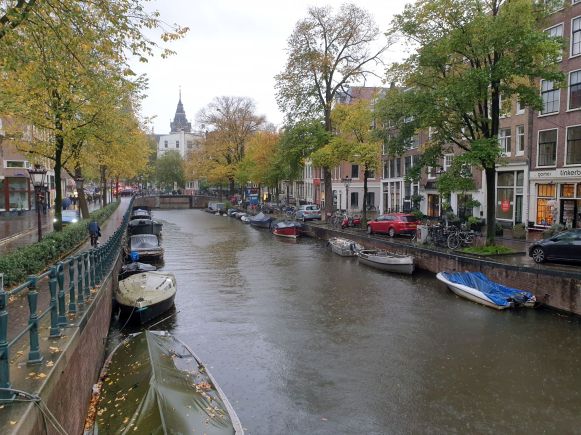 Regen an der Prinsengracht in Amsterdam im November