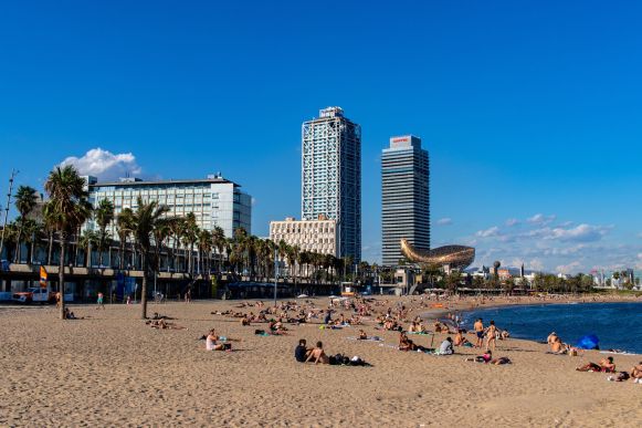 Strand von La Barcelonetta, Barcelona, Spanien