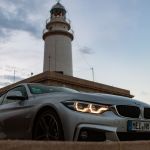 4er BMW am Cap Formentor mit Leuchtturm